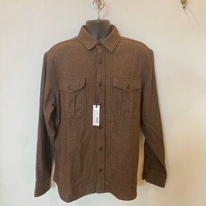 Taylor Stitch Saddler Shirt in Burnt Caramel Check Wool | 44 | NWT